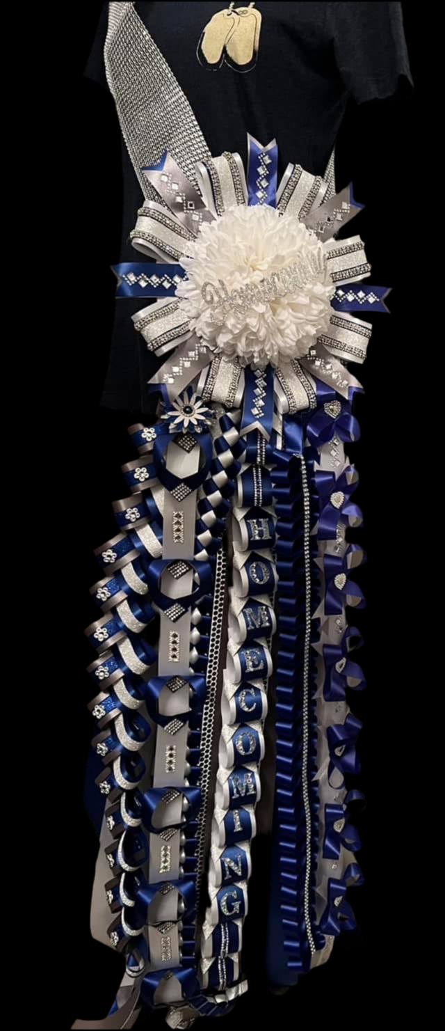 Royal Blue/Silver Homecoming Mum