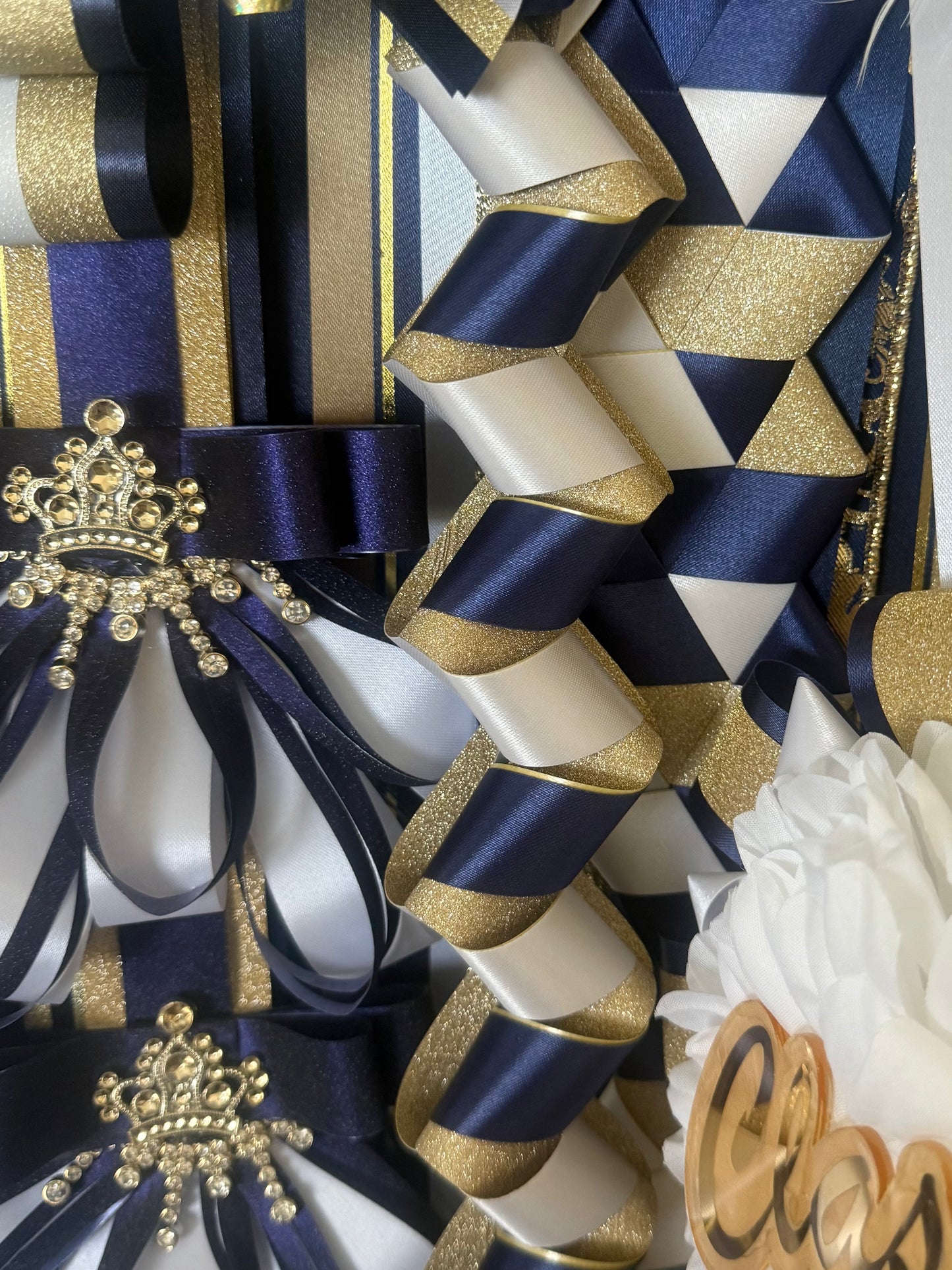 Navy/Gold/White Homecoming Mum