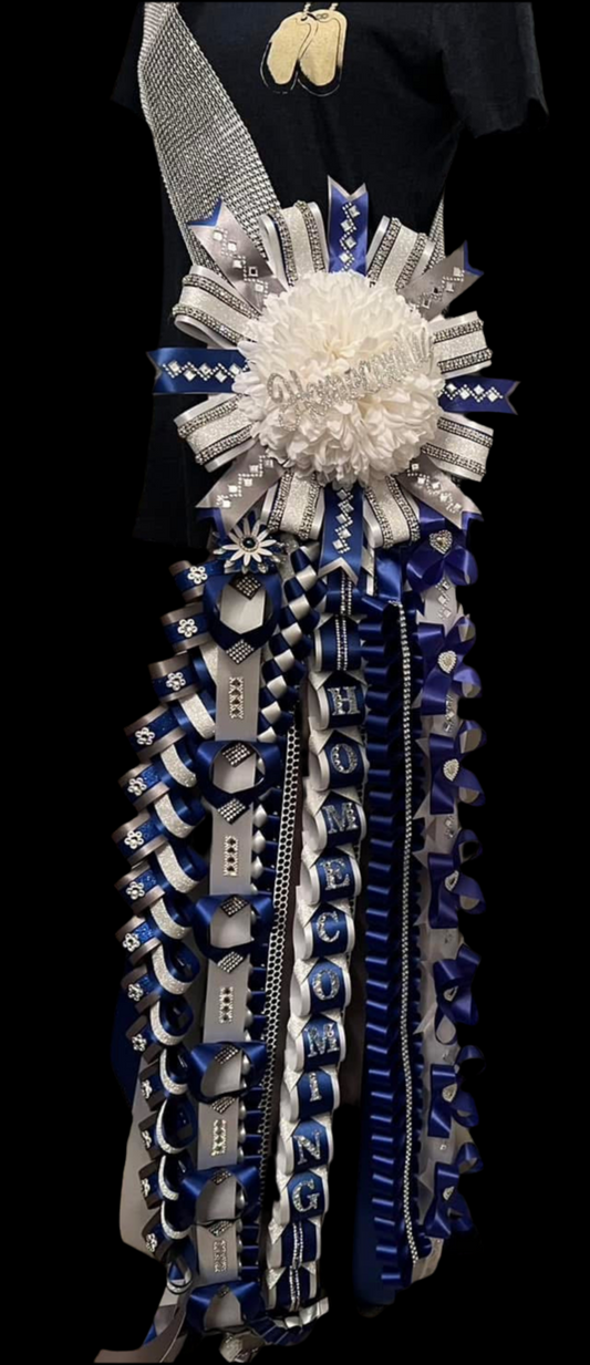 Blue/Silver Homecoming Mum