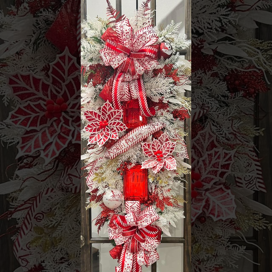 Red/ White/ Luxury jewel wreath