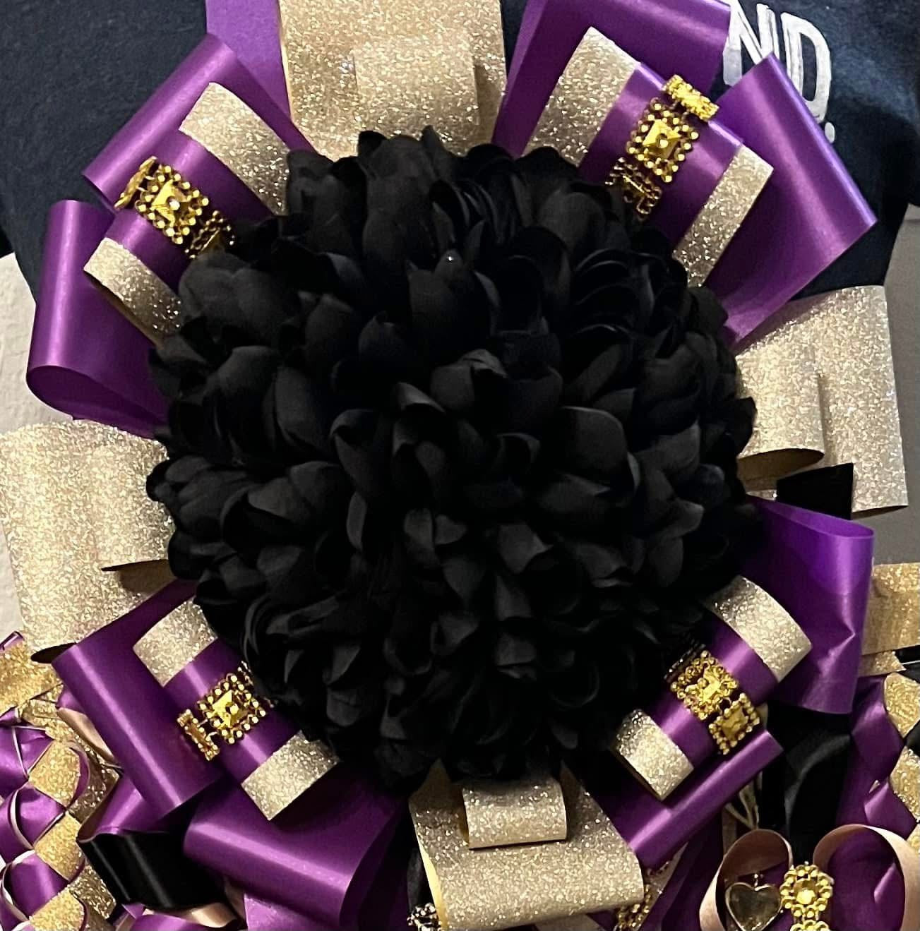 Purple & Gold Homecoming Mum